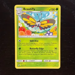 Beautifly 26/214 Pokemon Lost Thunder Sun & Moon Regular Rare Card LP - Image 1