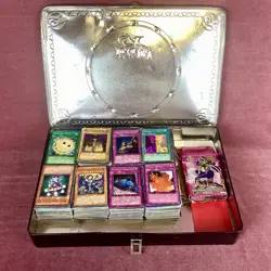 Bulk Lot of Konami Yu-Gi-Oh Cards 1996 Vintage - in Tin Case (4B) MO#8755 - Image 1