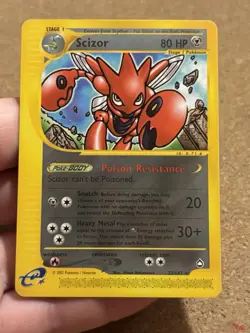 Scizor 32/147 Set Aquapolis Card Pokemon English Very Good Moderately Played - Image 1