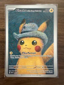 Pikachu With Grey Felt Hat - SVP 085 - Black Star Promo - Pokemon Card *FAN ART* - Image 1