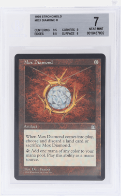 1998 Magic the Gathering Stronghold Mox Diamond #138 BGS 7 - Image 1