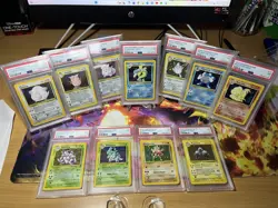 Pokemon Base Set 2 PSA 7 lot 11 cards gyarados, ninetails, nidoking - Image 1