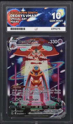 Pokemon Deoxys VMAX TCG Crown Zenith: Galarian Gallery GG45/GG70 Ace 10 - Image 1