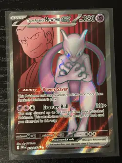 Pokemon Cards Team Rocket's Mewtwo ex 213/182 Destined Rivals Ultra Rare NM - Image 1