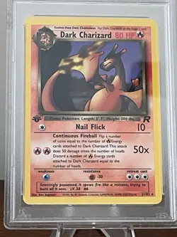 2000 Pokemon Rocket 1st Edition Dark Charizard #21 PSA 7 NM - Image 2