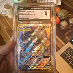 Pokemon Cosmic Eclipse Reshiram Zekrom GX Card 222/236 CGC MINT 9 - Image 3