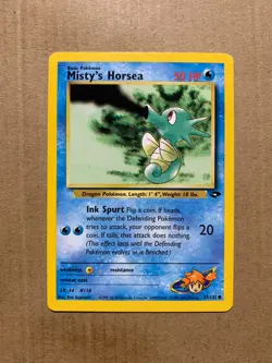 Misty's Horsea 87/132 Gym Challenge - Common Pokemon Card - NM/Mint - Image 1