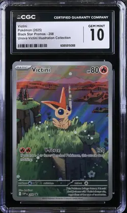 Pokemon TCG Card Victini SVP 208 Black Star Promo Illustration Rare - CGC 10 - Image 1