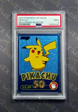 Pokemon PSA 9 Pikachu Meiji Promo Blue Foil 2000 Japanese - Image 2