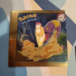 Ekans Pokemon Artbox 1999 Chromium Series 1 #R13 Gold Insert Sticker - Image 1