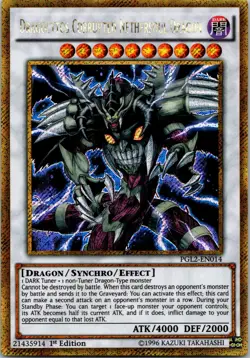 Yugioh Dragocytos Corrupted Nethersoul Dragon PGL2-EN014 1st Edition Gold Secret - Image 1