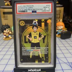 2025 ONE PIECE PROMOS BVB X ONE PIECE MATCH DAY 2025 #003 MONKEY D. LUFFY PSA 10 - Image 1