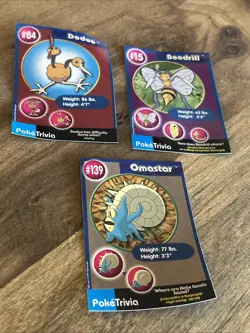 Poketrivia - Pokemon Card - Lot of 3 - Mewtwo Strikes Back - Vintage - Image 1