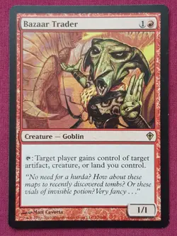 Magic The Gathering WORLDWAKE BAZAAR TRADER red card MTG - Image 1