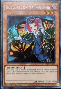Tour Guide from the Underworld RA01-EN005 Platinum Secret Rare Yugioh TCG Card - Image 1