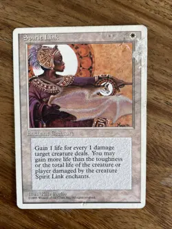 1x Spirit link - MTG- 4th Edition- Actual Cards- DAMAGED-REDUCED - Image 1
