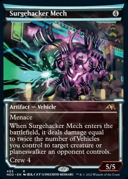 Surgehacker Mech (Showcase Soft Glow) [Kamigawa: Neon Dynasty] Foil Near Mint - Image 1