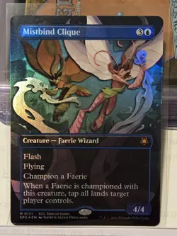 MTG - Mistbind Clique (Borderless Foil) - Lorwyn Eclipsed NM/M Condition - Image 1