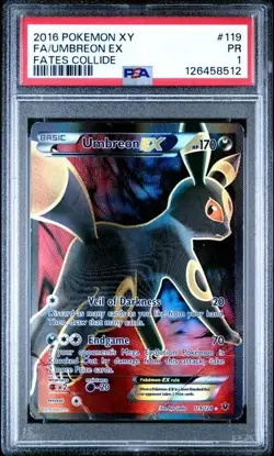 PSA 1 Pokemon Umbreon EX 119/124 Fates Collide Ultra Rare Full Art Holo - Image 2