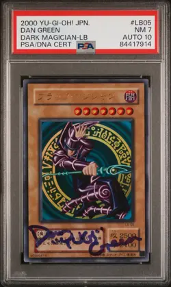 2000 YU-GI-OH! JPN. #LB05 Dark Magician - LB PSA 7 Dan Green Auto PSA 10 - Image 1