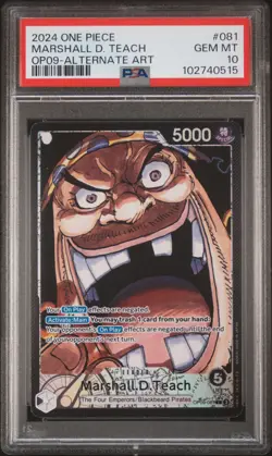 2024 ONE PIECE OP09-EMPERORS IN THE NEW WORLD #081 MARSHALL D. TEACH PSA 10 - Image 1