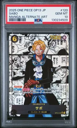 2025 ONE PIECE JPN OP13-CARRYING ON HIS WILL MANGA ALTERNATE ART SABO PSA 10 - Image 1