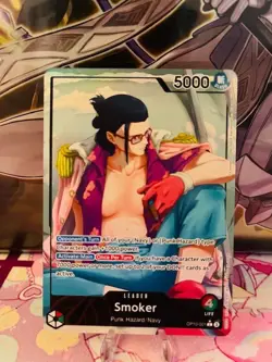 One Piece TCG OP10-001 Smoker Leader Englisch Alternatives Artwork Anime Manga - Image 1