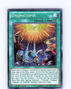 Yu-Gi-Oh TCG Onomatopia WSUP-EN024 1st Edition Secret Rare Card NM - Image 1