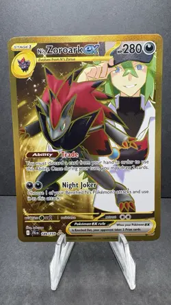 Pokemon TCG Journey Together N’s Zoroark Ex Hyper Rare Card Gold 189/159 - Image 1