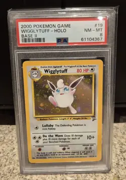Base Set 2 Wigglytuff Holo (PSA 8) 19/130 Pokemon Card WOTC 1999 - Image 1