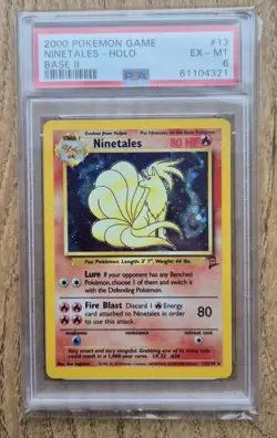 Base Set 2 Ninetales Holo (PSA 6) 13/130 Pokemon Card WOTC 1999 - Image 1