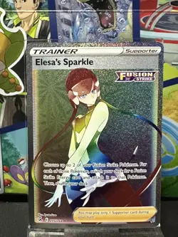 Pokemon TCG Elesa's Sparkle Fusion Strike Holo Card 275/264 Secret Rare - Image 1