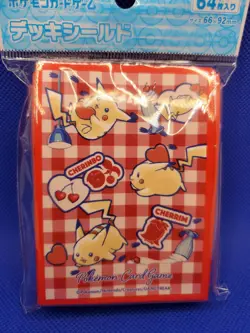 Pikachu Heart Ice Cream Sundae Card Sleeves (64) Pokemon Center Japan New Sealed - Image 4