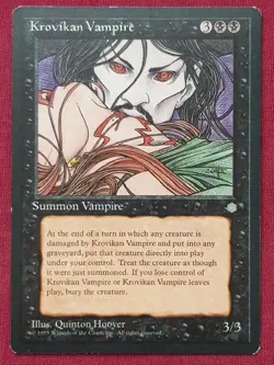 Magic The Gathering ICE AGE KROVIKAN VAMPIRE black card MTG - Image 1
