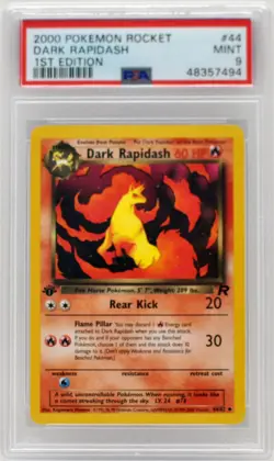 Pokemon 1st Edition Dark Rapidash 44/82 Team Rocket PSA 9 MINT - Image 3
