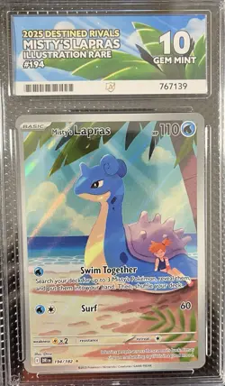 Pokemon TCG Misty's Lapras Destined Rivals 194/182 - Ace 10 Gem Mint 💎 - Image 1