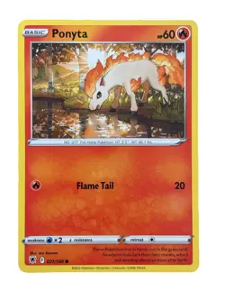 New: 2022 Pokemon TCG Ponyta 021 Swsh10: Astral Radiance Regular Common - Image 1