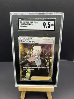 2020 Pokemon TCG Rebel Clash Giovanni Boss’s Orders 189/192 Graded SGC 9.5 - Image 1