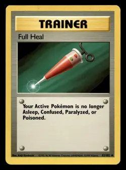 Full Heal 82/102 Uncommon Base Set WOTC Pokemon LP - Image 1