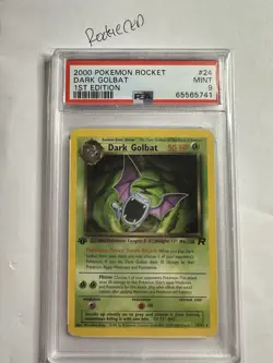 2000 Pokemon 1st EDITION Dark Golbat #24/82 Non-Holo Team Rocket PSA 9 - Image 1