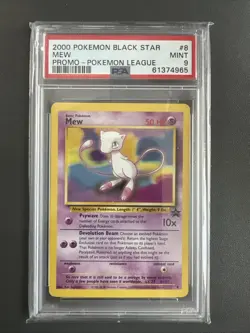 Pokemon 2000 #8 Black Star Mew Promo Pokemon League PSA 9 - Image 1