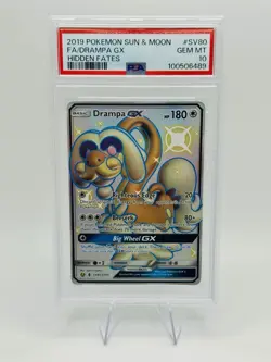 Shiny Drampa GX 2019 Pokemon Sun & Moon Hidden Fates Full Art FA #SV80 PSA 10 - Image 1