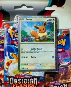 Pokemon TCG: "Obsidian Flames" Scarlet & Violet "Eevee" Blister (3) Pack *NEW* - Image 2