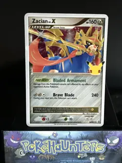 Pokemon Card Zacian Lv. X SWSH135 Celebrations Black Star Promo Holo Rare NM - Image 1