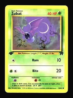 Zubat 1st Edition Team Rocket #70/82 Common Pokemon Card T2-1123 - Image 1