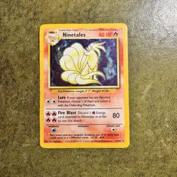 Pokemon TCG Ninetales Holo 12/102 Base Set Card HP Condition - Image 1