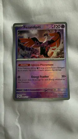 Pokemon Fezandipiti Pokeball Reverse Holo Miss Print Error Card - Image 1