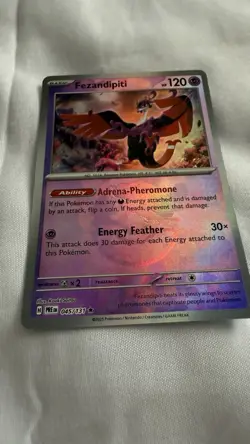 Pokemon Fezandipiti Pokeball Reverse Holo Miss Print Error Card - Image 2