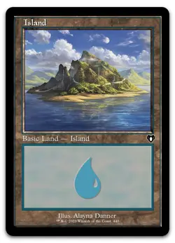 Island (440) (Retro Frame) #440 (NM) Commander Masters CMM Magic MTG - Image 1