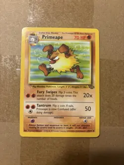 Primeape 43/64 Jungle Unlimited Pokemon TCG 1999 LP - Image 1